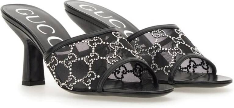 Gucci Zwarte Slip-On Kristal Schoenen Black Dames