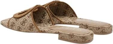 Guess Beige Lage Sandalen met Gouden Details Beige Dames