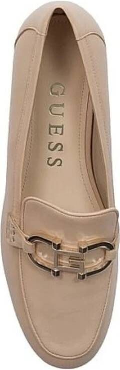 Guess Beige Leren Loafers voor Vrouwen Beige Dames