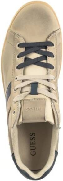 Guess Beige Leren Sneakers Nola II Brown Heren