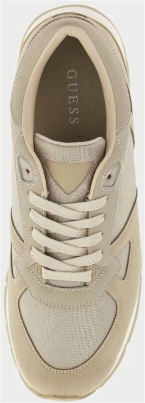 Guess Beige Stoffen Sneakers met Zijlogo Beige Heren