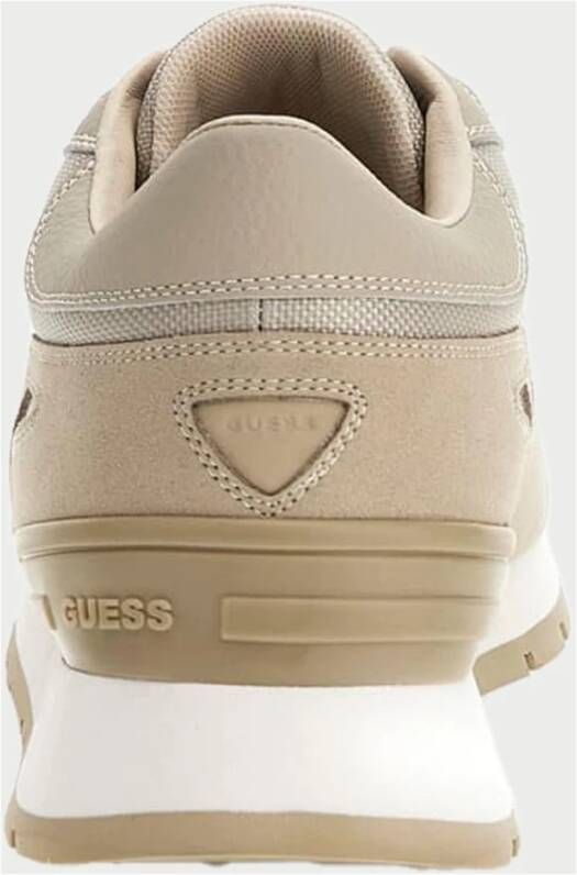 Guess Beige Stoffen Sneakers met Zijlogo Beige Heren