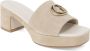 Guess Beige Suède Plateau Blokhak Sandalen Beige Dames - Thumbnail 12