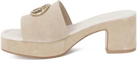 Guess Beige Suède Plateau Blokhak Sandalen Beige Dames