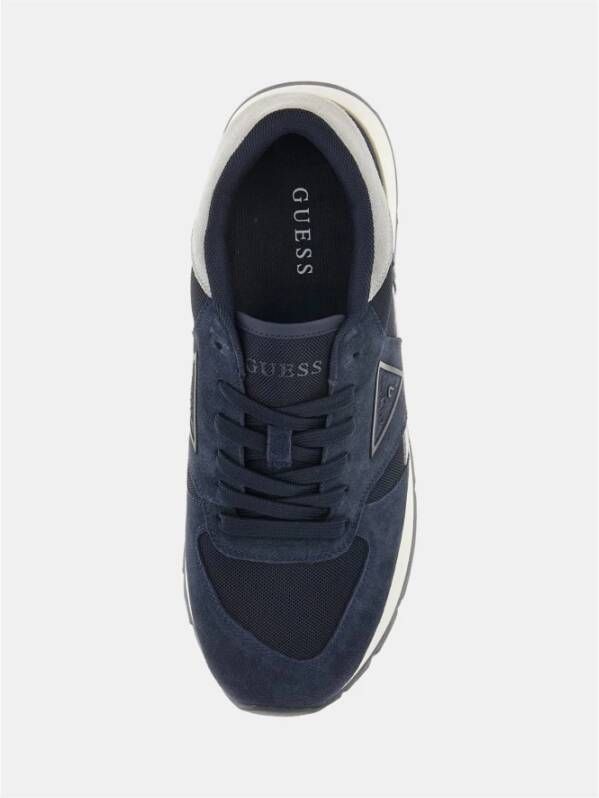 Guess Blauwe Leren Textiel Sneakers Blue Dames