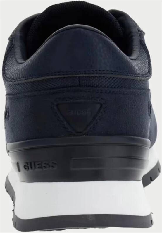 Guess Blauwe Runner Sneakers met Suède Inzetstukken Blue Heren