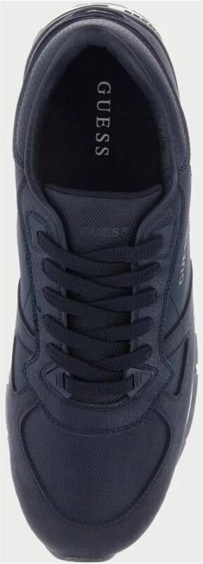 Guess Blauwe Runner Sneakers met Suède Inzetstukken Blue Heren