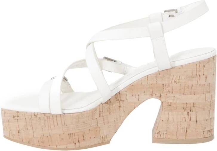 Guess Blokhak Platform Sandalen Beige White Dames