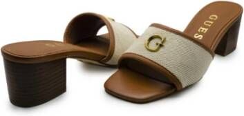 Guess Bruine Geweven Brede Band Sandalen Brown Dames