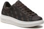 Guess Bruin Oker Sneaker Eco Leer 4cm Rubberen Zool Brown Heren - Thumbnail 9