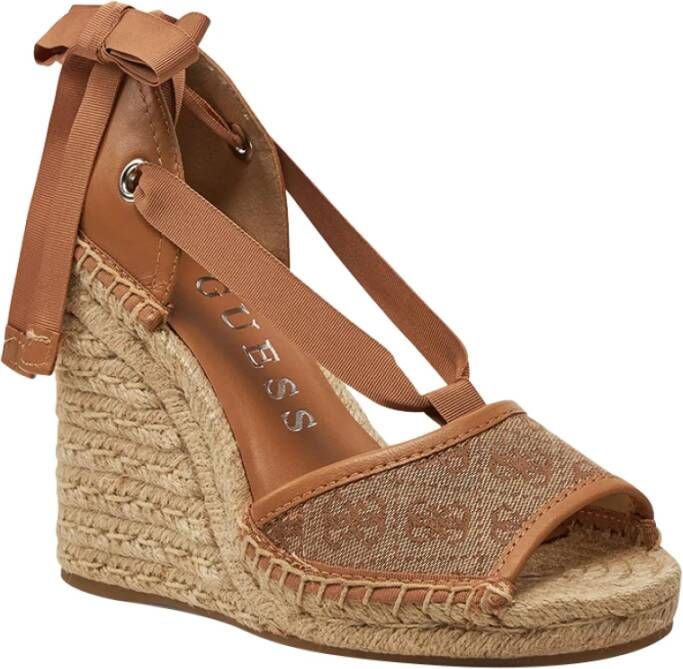 Guess Bruine Sleehak Sandalen Brown Dames