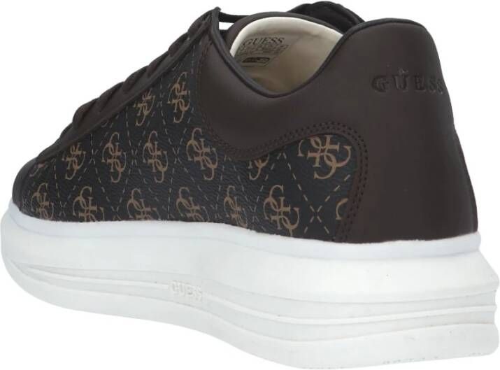 Guess Bruin Oker Sneaker Eco Leer 4cm Rubberen Zool Bruin Heren