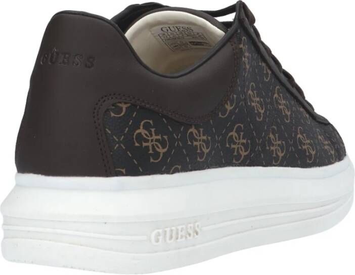 Guess Bruin Oker Sneaker Eco Leer 4cm Rubberen Zool Bruin Heren