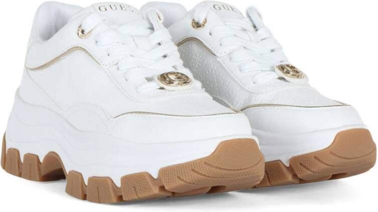 Guess Chunky Eco-Leer Logo Sneakers White Dames