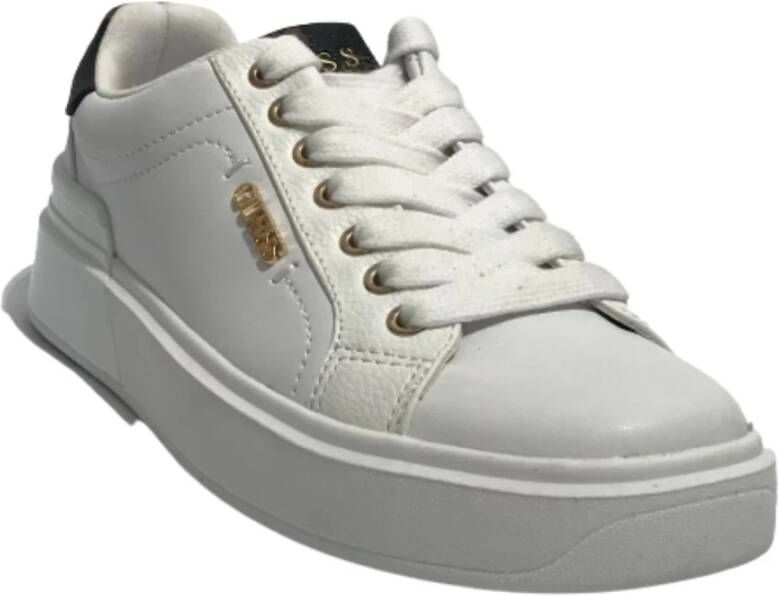 Guess Dames Corlina Lage Sneakers in Wit Bruin Eco Leer Wit Dames