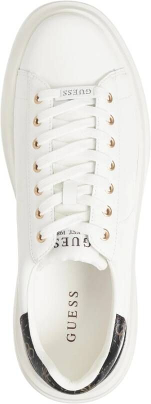 Guess Eenvoudige Vetersneakers White Heren