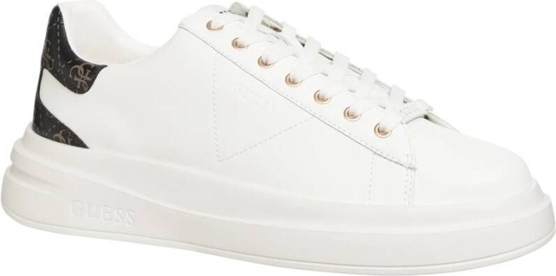 Guess Eenvoudige Vetersneakers White Heren