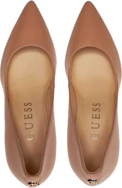 Guess Elegante leren puntige hakken Beige Dames