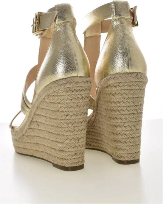 Guess Gouden Espadrilles Sandalen Hoge Hak Yellow Dames