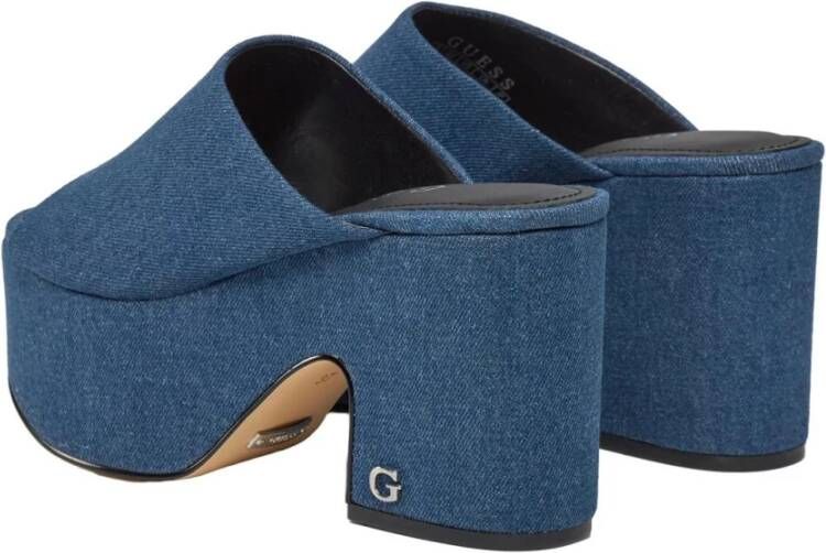 Guess Heeled Mules Blue Dames