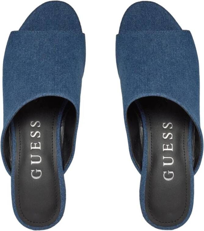 Guess Heeled Mules Blue Dames