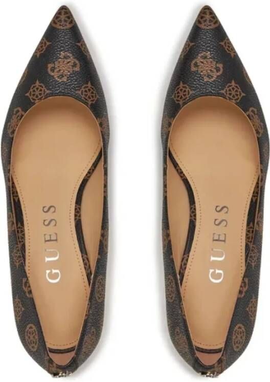 Guess Hoge hak Monogram PU leren schoenen Brown Dames