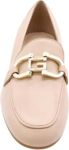 Guess Klassieke Leren Mocassin Schoenen Beige Dames