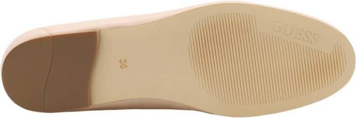 Guess Klassieke Leren Mocassin Schoenen Beige Dames