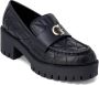 GUESS Wany chunky leren loafers met geps zwart - Thumbnail 3