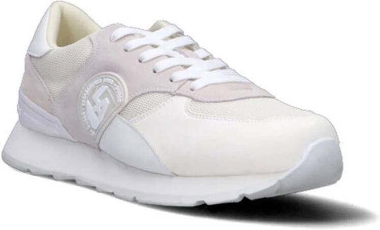 Guess Lage leren sneakers Wit White Heren