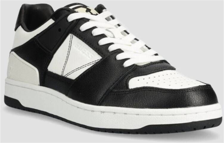 Guess Lage leren sneakers Zwart Black Heren