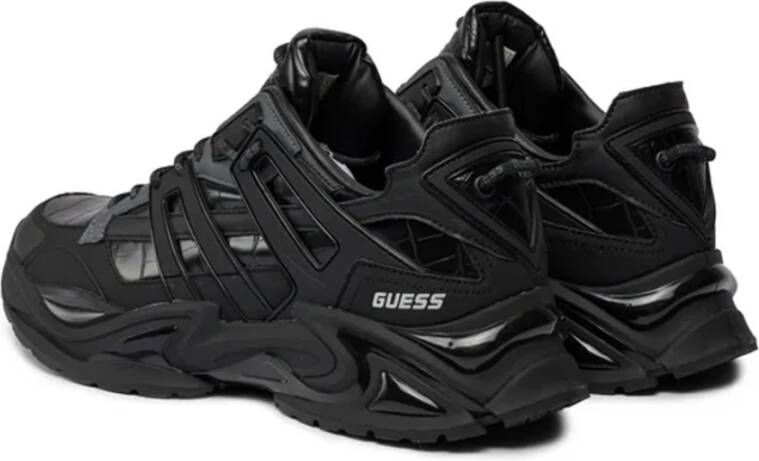 Guess Lage PU leren sneakers Zwart Black Heren