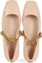 Guess Leren ballerina's met decoratieve ketting Beige Dames - Thumbnail 5