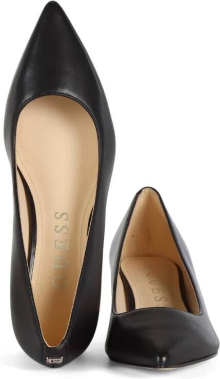 Guess Leren Brede Hak Pumps Black Dames