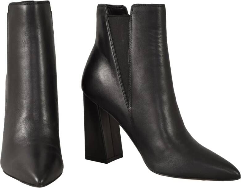 Guess Leren Enkellaars met Rubberen Zool Black Dames