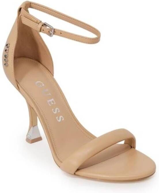 Guess Leren Pump Hak Lente Zomer Collectie Beige Dames