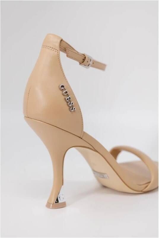 Guess Leren Pump Hak Lente Zomer Collectie Beige Dames