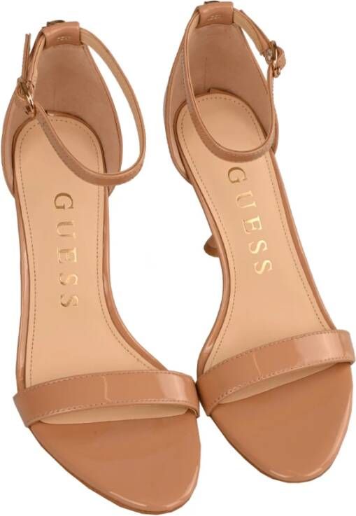 Guess Leren sandalen met logodetail Pink Dames