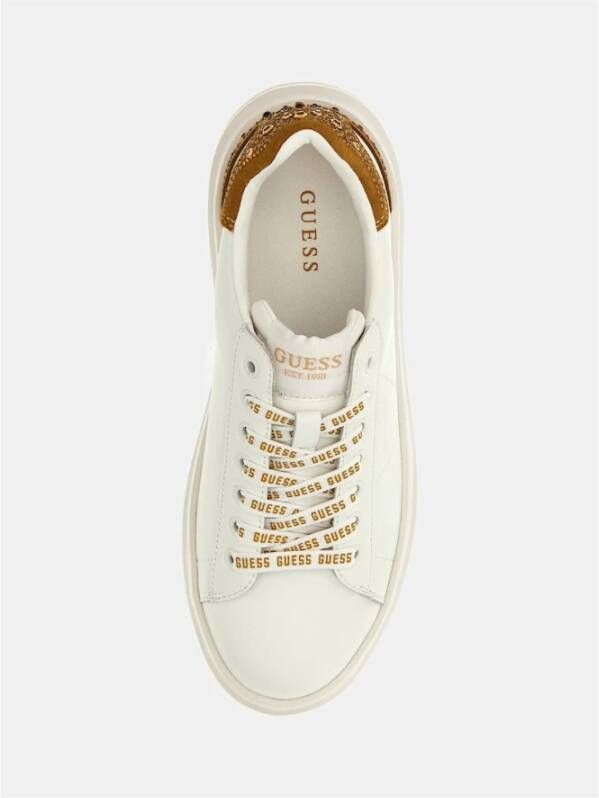 Guess Leren sneakers met strass Elbina White Dames