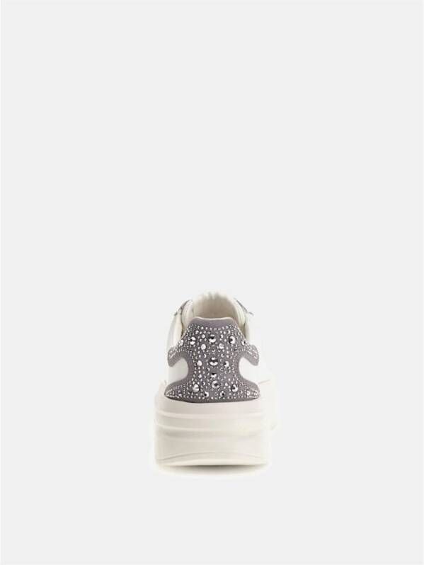 Guess Leren sneakers met strass Elbina White Heren