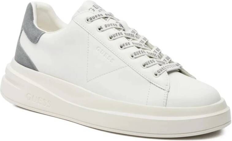 Guess Leren Sneakers Wit Ronde Neus White Heren