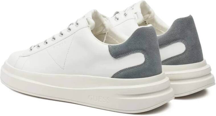 Guess Leren Sneakers Wit Ronde Neus White Heren