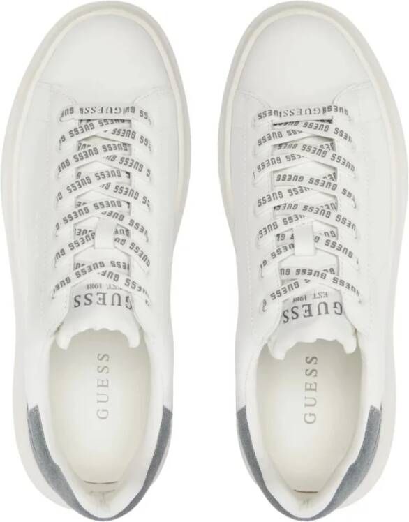 Guess Leren Sneakers Wit Ronde Neus White Heren