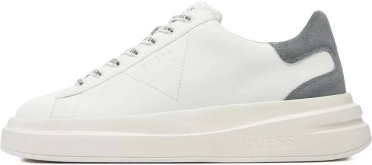 Guess Leren Sneakers Wit Ronde Neus White Heren