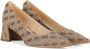 Guess Logo Print Stof Hakken Beige Dames - Thumbnail 4