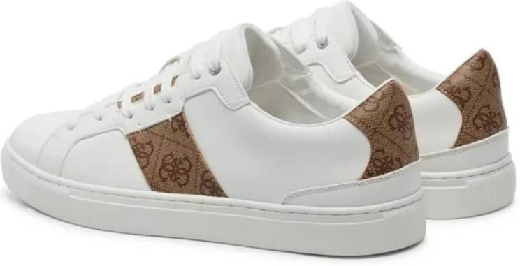 Guess Monogram PU Leren Sneakers Wit White Heren