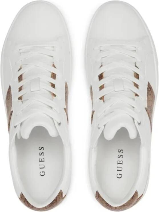 Guess Monogram PU Leren Sneakers Wit White Heren