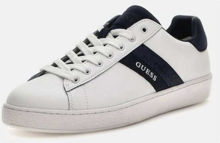 Guess Nola II Leren Sneakers Wit White Heren