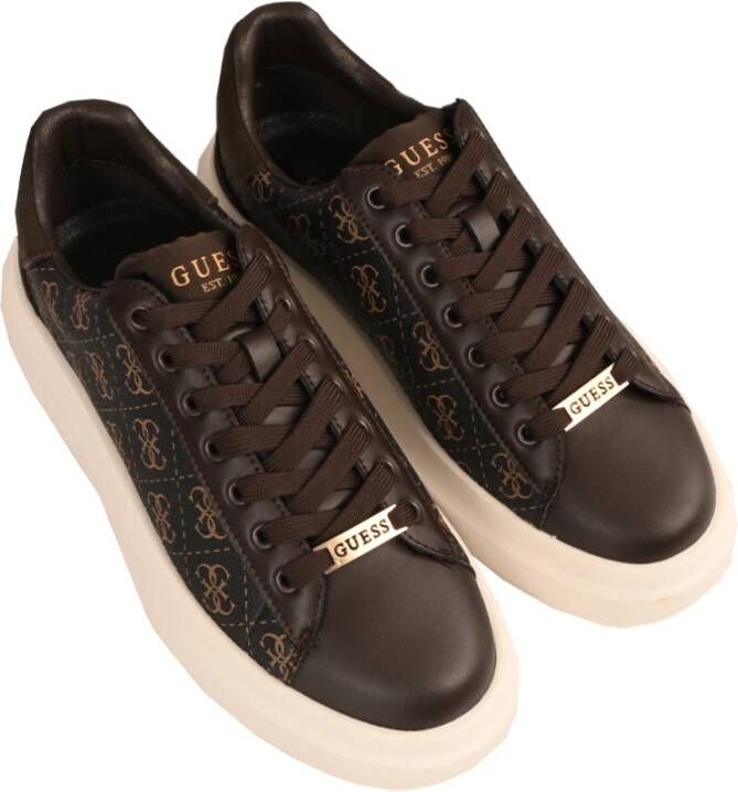 Guess Peony 4G Sneakers in imitatieleer Brown Heren