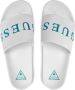 Guess Platte PVC Sliders met Logo Relief White Heren - Thumbnail 3